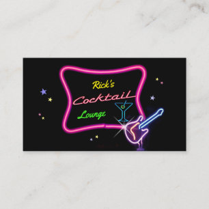 (customisable) Neon Bar Sign Business Card