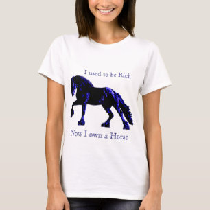Customisable Neon Friesian Horse T-Shirt