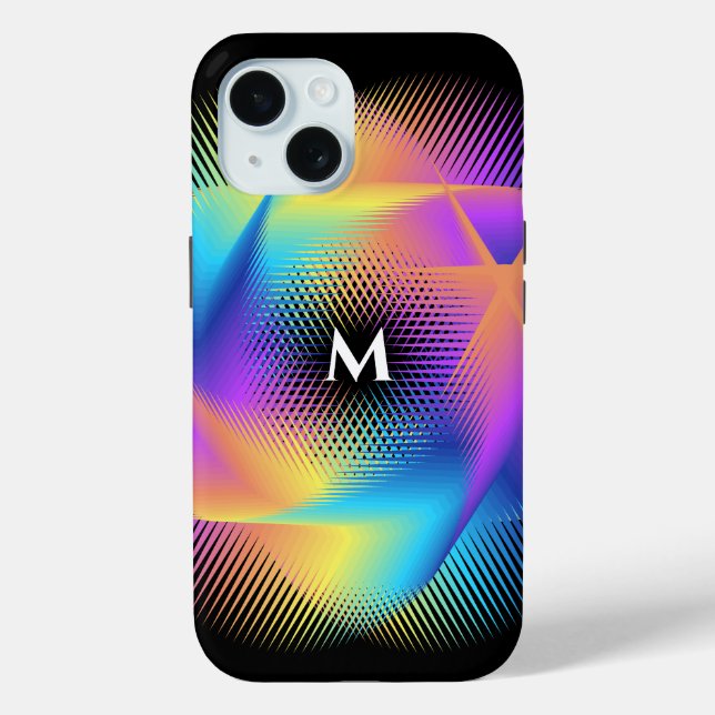 Customisable Neon Gradient Optical Illusion Design Case-Mate iPhone Case (Back)