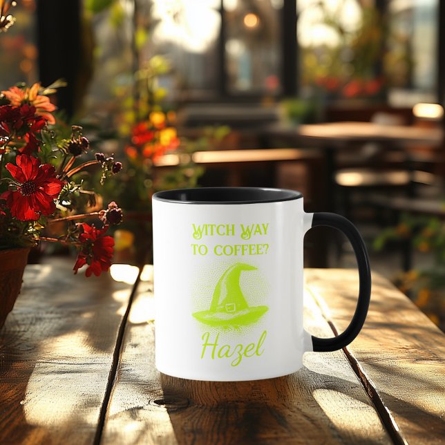 Customisable Neon Halloween - Lime Witch Hat Mug (Creator Uploaded)