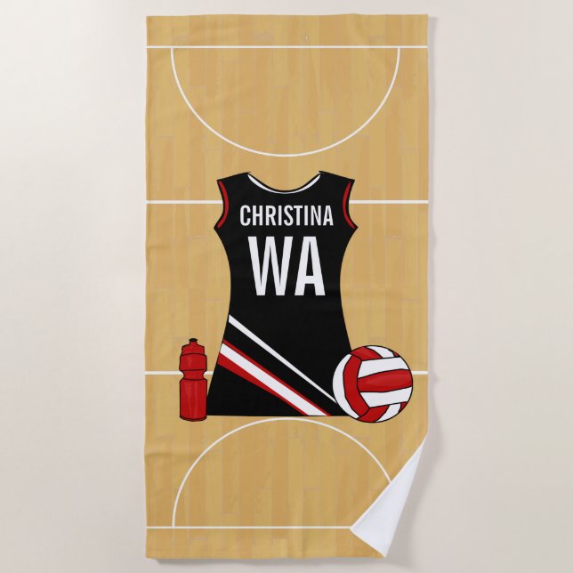 Customisable Netball Beach Towel (Front)