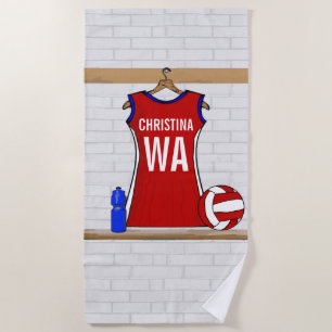 Customisable Netball uniform Beach Towel