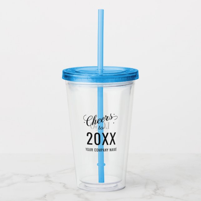 Customisable New Year’s Party Business Logo & Name Acrylic Tumbler (Front)
