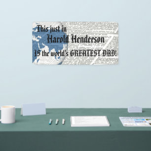 Customisable news headline world's greatest dad banner