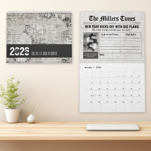 Customisable Newspaper Themed Calendar and Planner