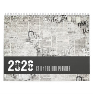 Customisable Newspaper Themed Calendar and Planner