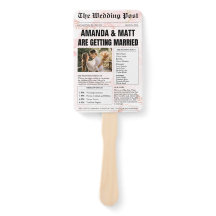 Customisable Newspaper Wedding Program Fans