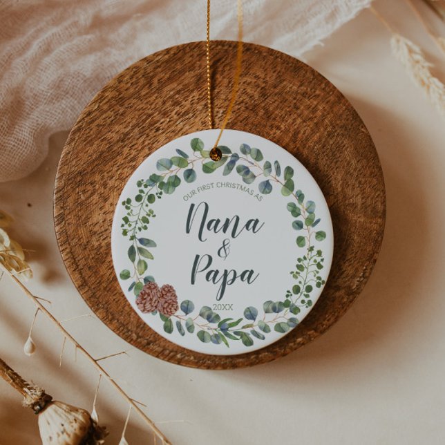 Customisable Nicknames First Xmas as Grandparents Ceramic Tree Decoration (Creator Uploaded)