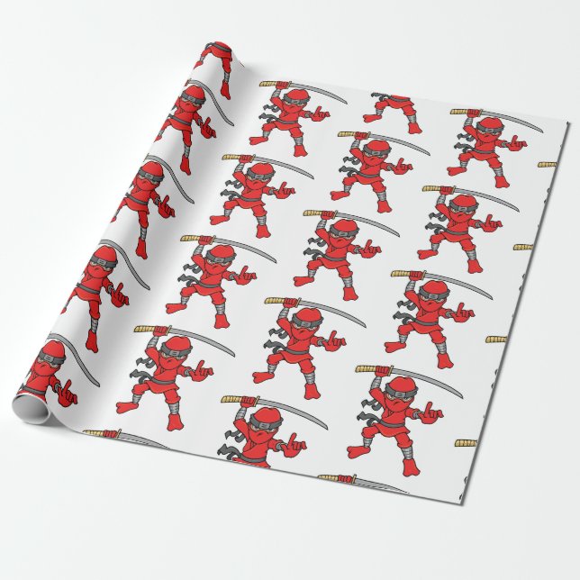 Customisable Ninja Pattern Wrapping Paper (Unrolled)
