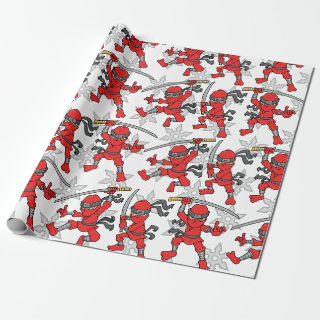 Customisable Ninja Pattern Wrapping Paper (Unrolled)