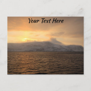 Customisable Norway winter coast postcard