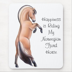 Customisable Norwegian Fjord Horse Rearing Mouse Mat