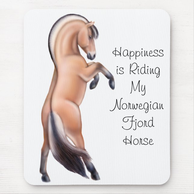 Customisable Norwegian Fjord Horse Rearing Mouse Mat (Front)