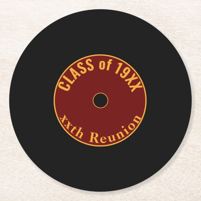 Customisable, Nostalgic  Class reunion coasters (Front)