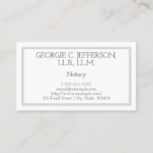 Customisable Notary Business Card