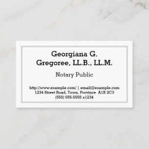 Customisable Notary Public Business Card