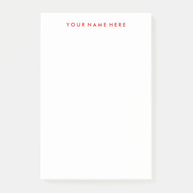Customisable Note Stickie Pad in Red (Front)