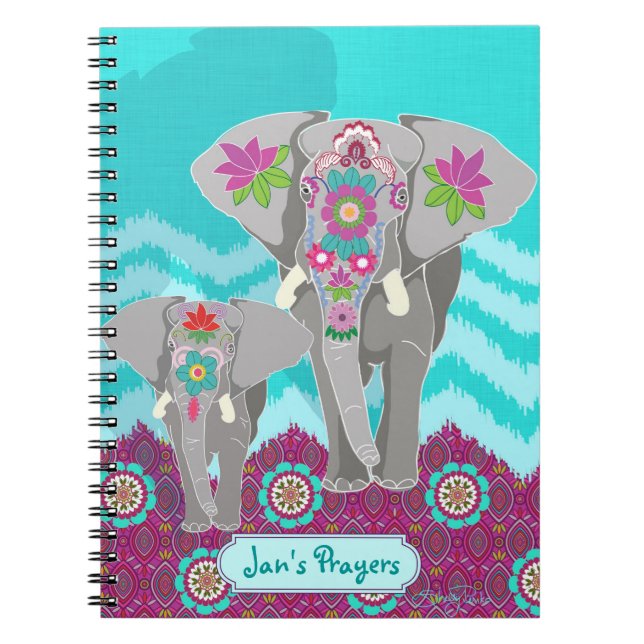 Customisable Notebook - Elephant Festival (Front)
