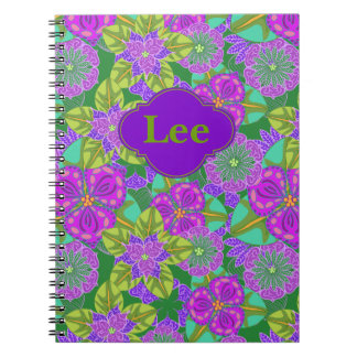 Customisable Notebook Night Orchids in Green