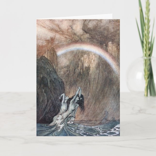 customisable notecard, Rackham Rhein Maidens Card (Front)