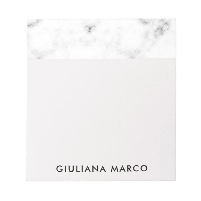 Customisable Notepad - Marble Pattern and Pink (Front)