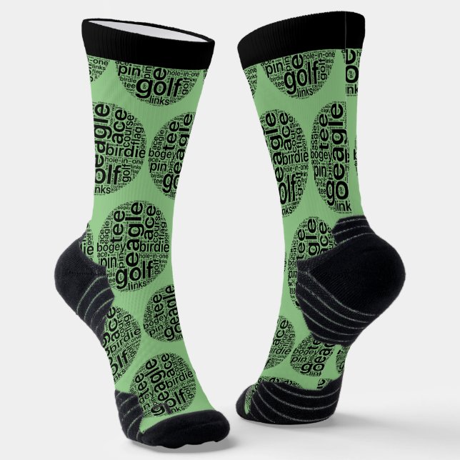 Customisable Novelty Golf Themed Crew Socks (Angled)