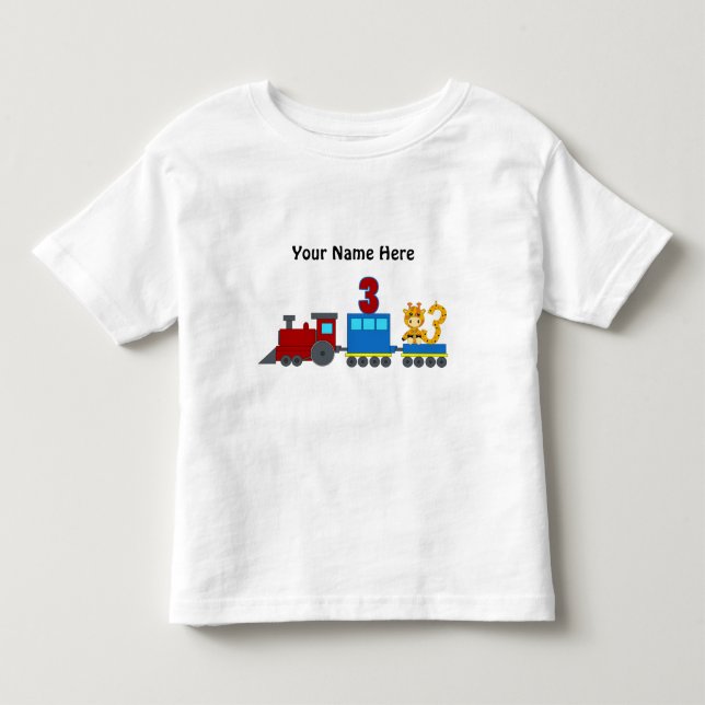 Customisable number 3 t-shirt train (Front)