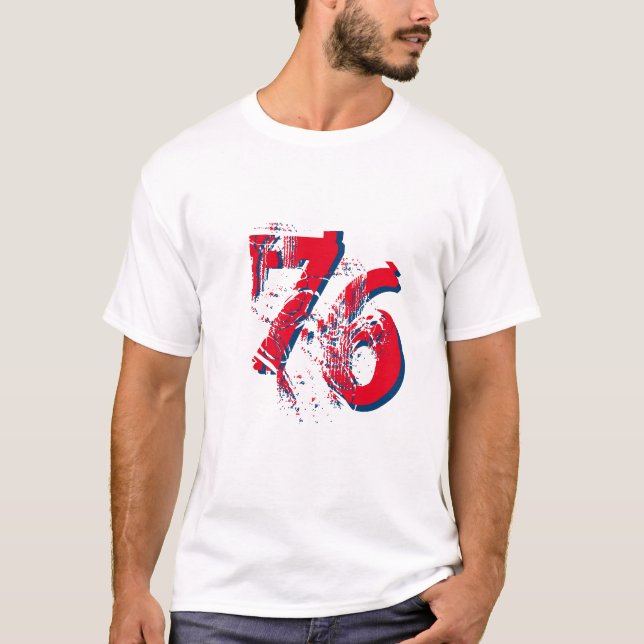 customisable number-76 t-shirt design personalised (Front)