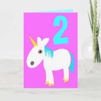 customisable number unicorn birthday card