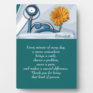 Customisable Nurse's Name Appreciation Gift Plaque