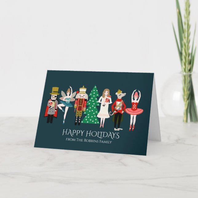Customisable Nutcracker Ballet Christmas Card (Front)