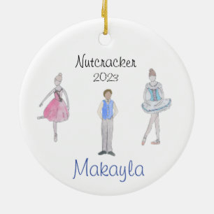 Customisable Nutcracker Fritz, Flower, Marzipan Ceramic Tree Decoration