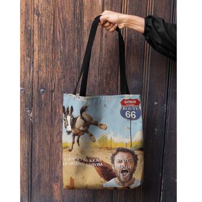 customisable, Oatman Donkey Route 66 Tote Bag (Creator Uploaded)
