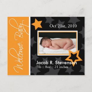 Customisable October Baby Birth Announcement