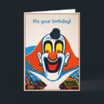 Customisable Odd Clown Greeting Card<br><div class="desc">Customisable creepy clown greeting card.  Custom restored,  high quality vintage clown image.</div>