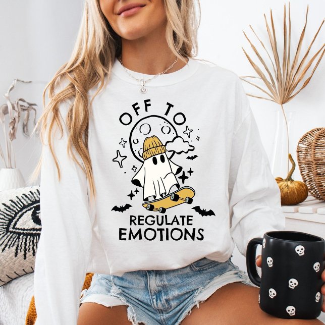 Customisable Off To Regulate Emotions Ghost Sweatshirt (Creator Uploaded)