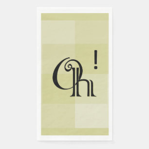 Customisable Oh! Fun, Modern Typography Art Yellow Napkin
