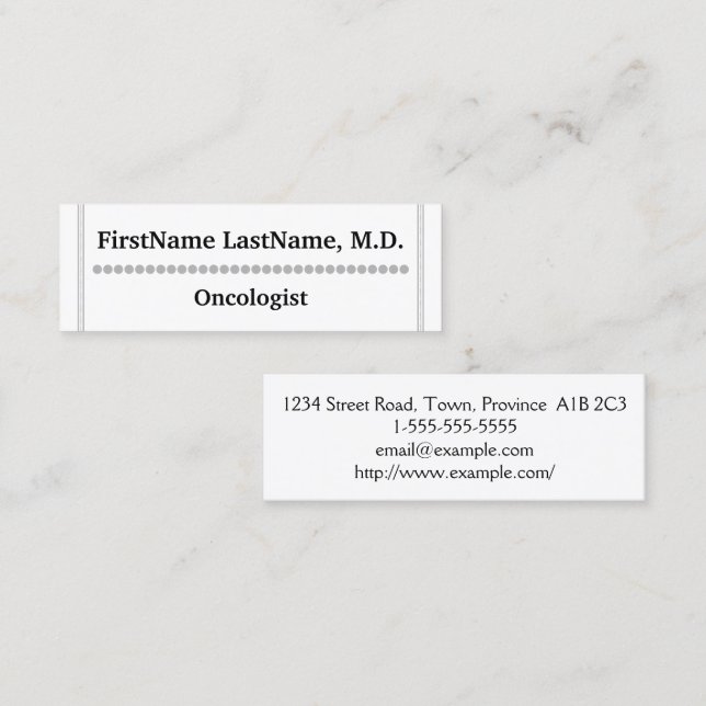 Customisable Oncologist Business Card (Front/Back)
