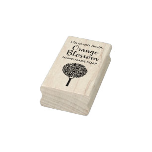 Customisable Orange Blossom Rubber Stamp