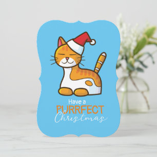 Customisable Orange cat Purrfect Christmas Invitation