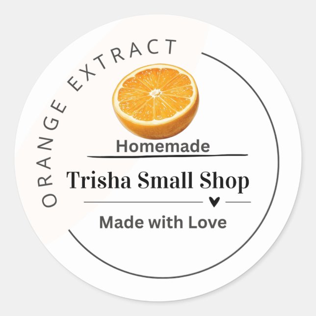 Customisable Orange Extract Label – Personalised (Front)