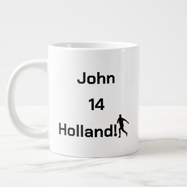Customisable Oranje Supporter Gear Large Coffee Mug (Left)