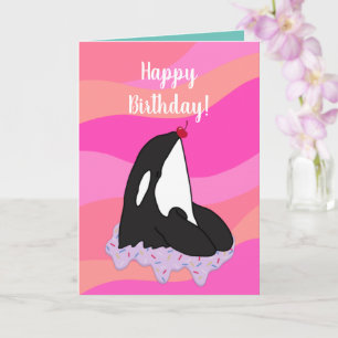 Customisable Orca Killer Whale  Birthday Card