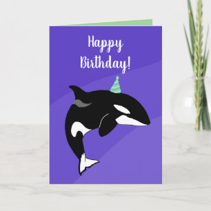 Customisable Orca Killer Whale Birthday  Card