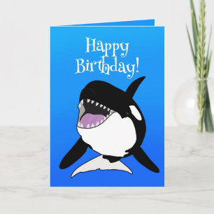 Customisable Orca Killer Whale Birthday Card