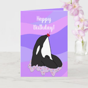 Customisable Orca Killer Whale  Birthday Card