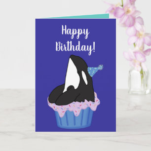 Customisable Orca Killer Whale  Birthday Card
