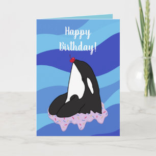 Customisable Orca Killer Whale  Birthday  Card