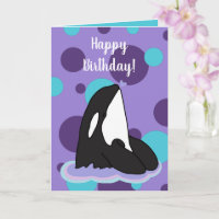 Customisable Orca Killer Whale Birthday