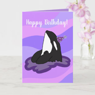 Customisable Orca Killer Whale  Birthday  Card